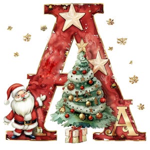 Christmas Alphabet SVG, PnG Bundle | A-Z Letters for Cricut & Sublimation | Santa letter Frame | Custom Family Name, Ornament,Santa SVG