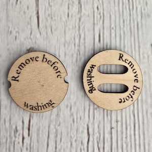 No Sew Pom Pom Buttons for Hat Makers, Crochet & Knit Projects 1 inch Natural Wood