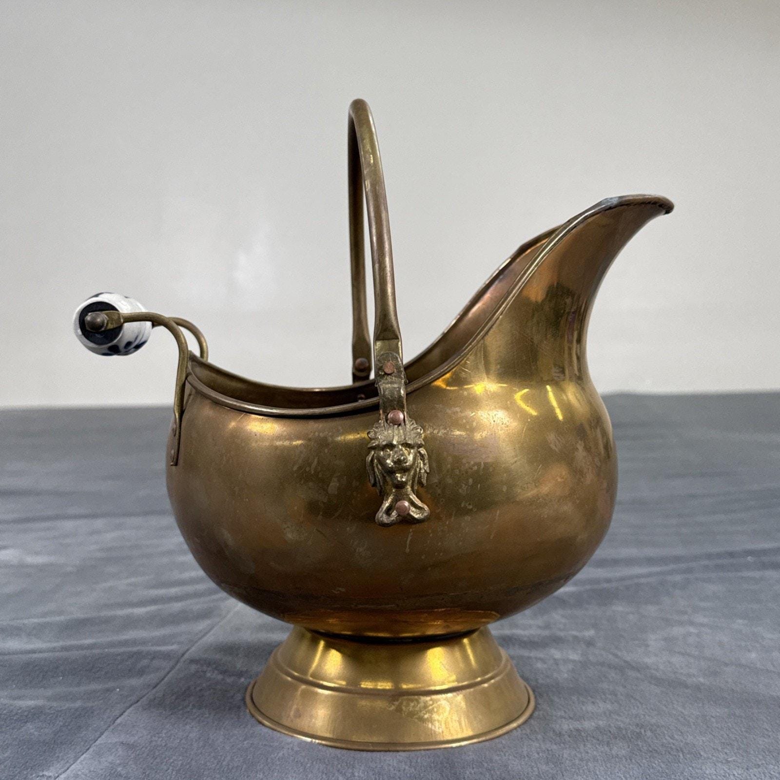 Vintage Brass Coal Scuttle - Etsy