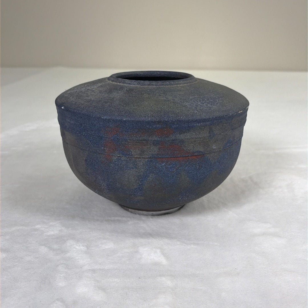 Artist Signed '04 Studio Art Pottery Vase Vessel Textured 5" X 8" Bnfts ...