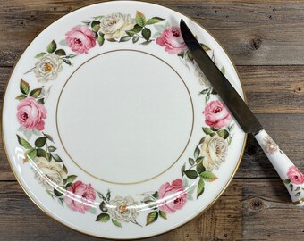 Royal Worcester Royal Garden Elgar Cake Plate & Knife in Original Boxes Chrrty