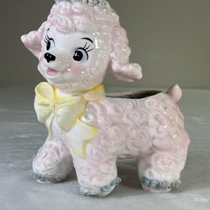 VTG Relpo Samson Import Co Spaghetti Ceramic Pink Lamb Planter