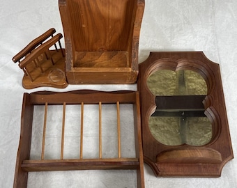 Vintage Wood Home Decor Lot Of 4 Cottagecore Grandmacore Benefits Charity