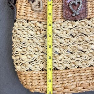 Brighton Sadie Straw Brown Leather Trim Shoulder Tote Bucket Handbag FS Charity image 4