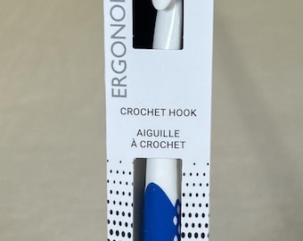 NIB Prym Ergonomic Crochet Hook N Size 10mm Super Smooth New Optimized Hook Blue