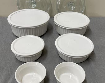 French White Corning Ware Stoneware Baking Dish 14 Piece Set FS Benefits Charity