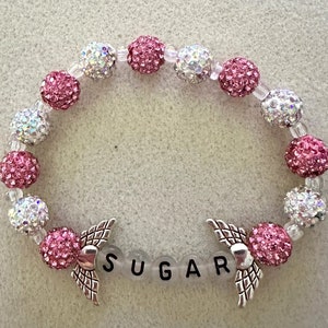 Sparkle Beaded Bracelet with Custom Text