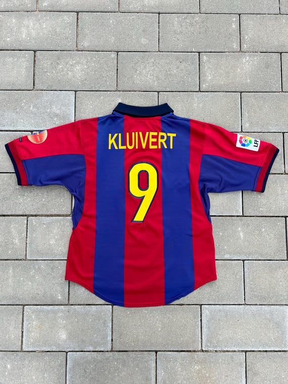 Barcelona 2000/01 Authentic Home Shirt Kluivert #9 Size S - Etsy