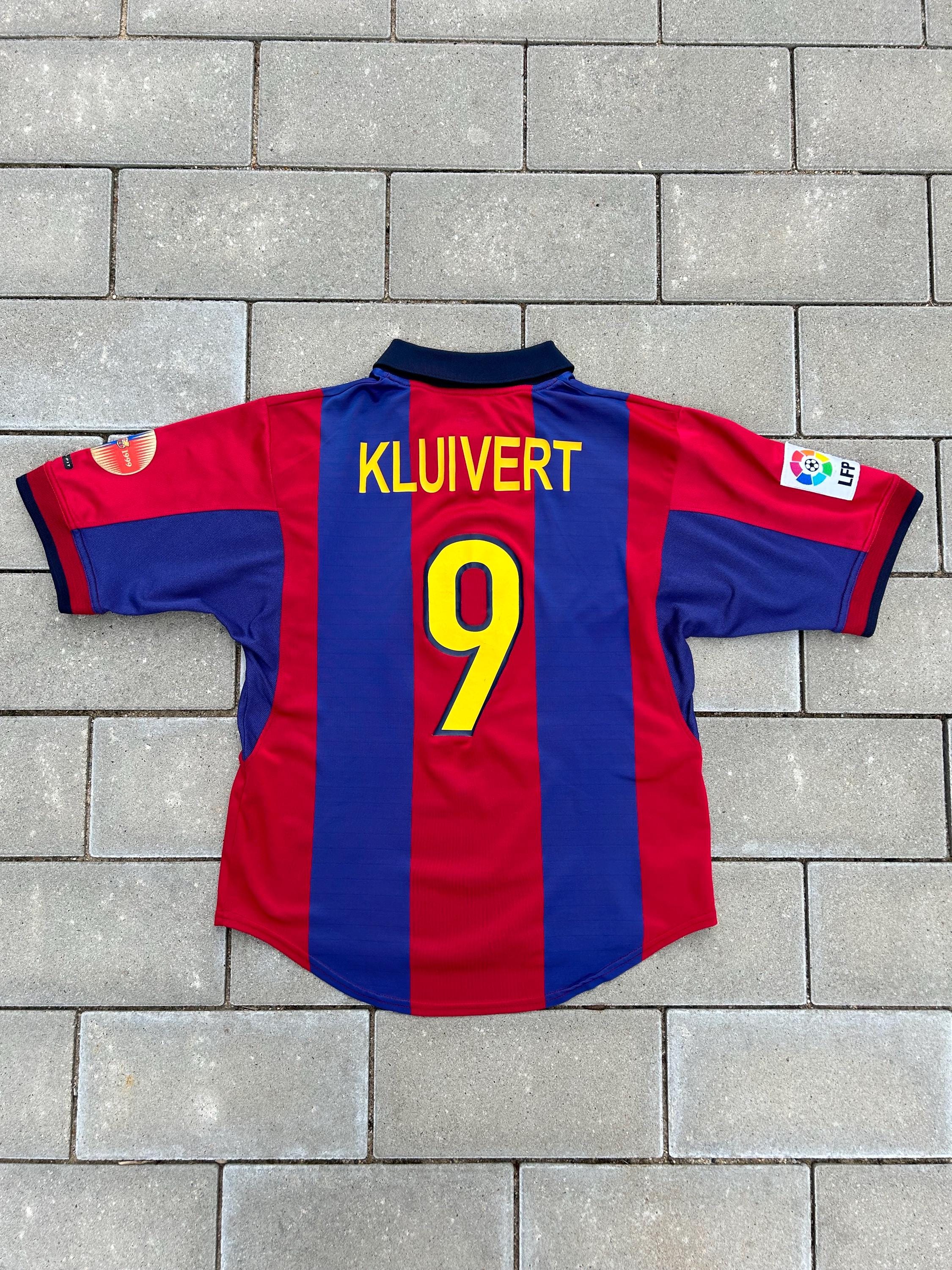 Barcelona 2000/01 Authentic Home Shirt Kluivert #9 Size S - Etsy