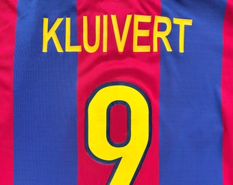 Barcelona 2000/01 Authentic Home Shirt Kluivert #9 Size S - Etsy