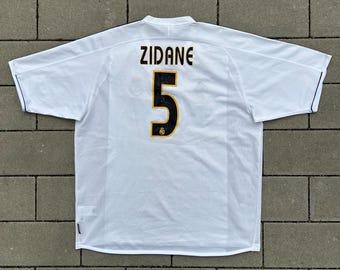 2003/04 Real Madrid Authentic Home Shirt Zidane #5 Size XL