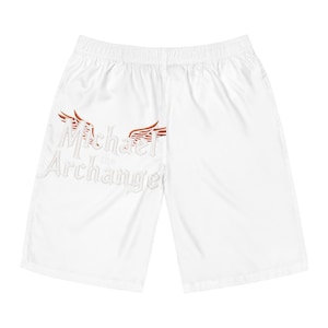 Michael the Archangel Men&#39;s Board Shorts | Summer Swimwear, Beachwear, Athletic Shorts, Casual Summer Outfit, Gift for Him