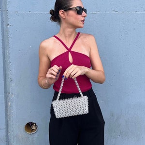 Transparent Crystal Beaded Bag | Crystal Bead Bag | Bead Bag | Beaded Bag | Crystal Bag | Bag | Crystal Beaded Bag | Crytstal Bead Bag