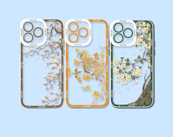 Floral Oil Painting Phone Case: Magnolia, Anime Japan Design