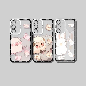 Funda de teléfono con cerdito/Funda de teléfono con oveja/Funda de teléfono con conejo/Fundas de teléfono con el zodíaco/Funda de teléfono kawaii/iPhone 16 15 14 13 12 Pro/Samsung S24 S23 S22