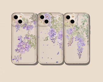 Wisteria Flower Phone Case | Transparent Floral iPhone Case