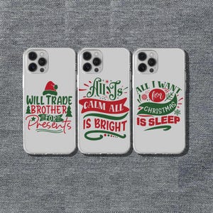 Fundas de teléfono navideñas/Funda de teléfono de Papá Noel/Funda de teléfono con árbol de Navidad/iPhone 16 15 14 13 12 11 Pro Max Plus/Samsung S24 S23 S22