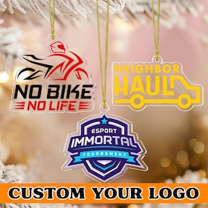 Custom Acrylic Logo Ornament: Business Gift, Company Branding (3.54 inch)