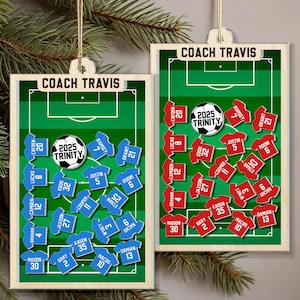 Personalized Coach Soccer Christmas Gift, Custom Members Name Soccer Shaker Ornament, Gift For Soccer Club, Soccer Coach End Of Season Gift