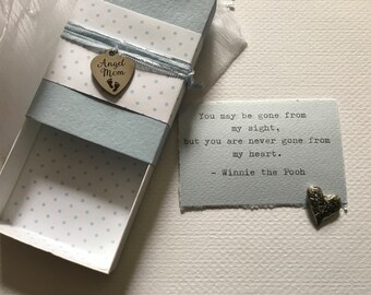 Angel Mom Message Box with Heart Token