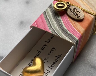 Best friends Message Box with Removable Charms and Eco-Friendly gift bag