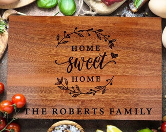 Personalized Cutting Board/Home sweet Home/Custom Cutting Board/Cheese Board/Wedding gift/Closing Gift (218)