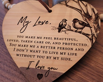 Personalized Heart Wooden Plaque |  Love message for him | Love message for her | Love sign | Romantic gift | Valentines gift | I love you