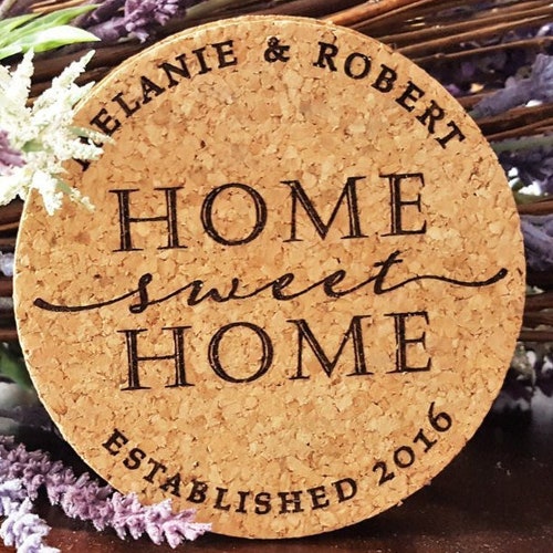 Personalize Cork Coasters Set of 4 Custom Cork Coasters Etsy