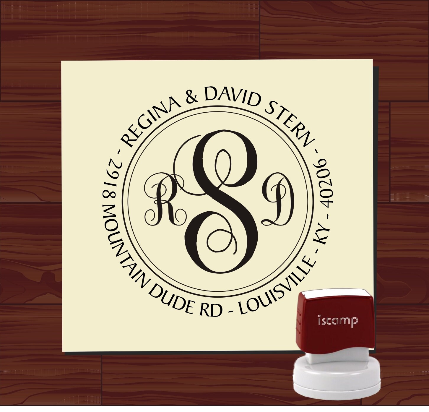 Custom Monogram Stamp / Three Letter Monogram Stamp / Monogram Etsy