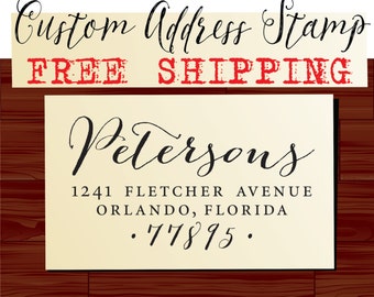 Calligraphy Address Stamp, Change of Address Stamp, Custom Personalized Family Return Address Stamp - 1280J by LoveToCreateStamps