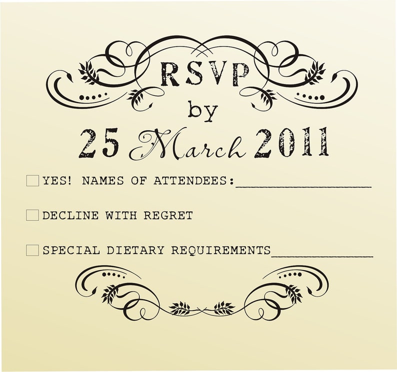 RSVP Wedding Party stamp DIY wedding custom