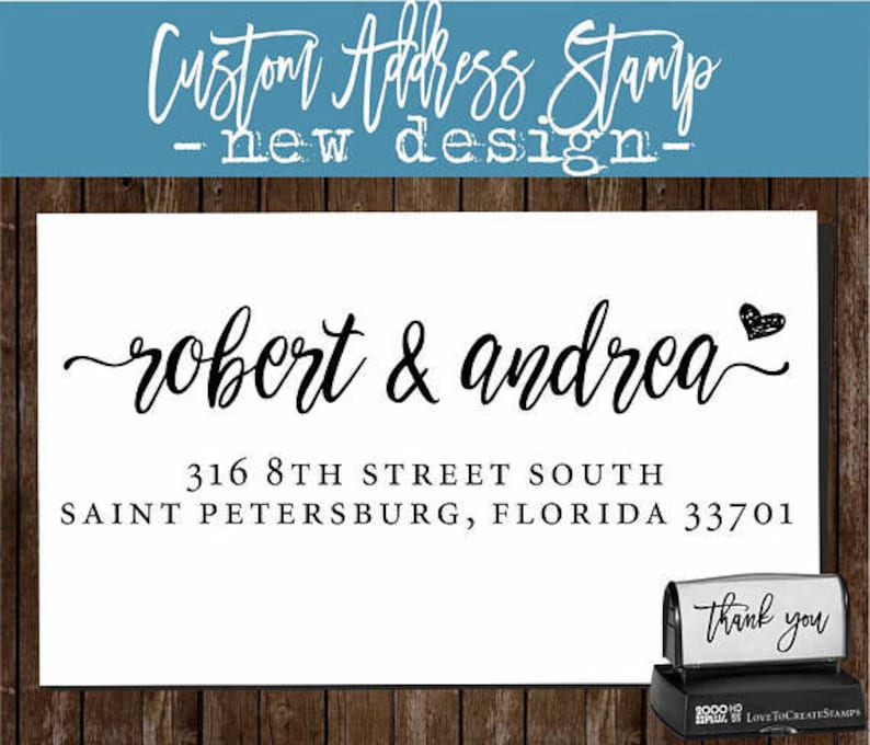 Modern Address Stamp / Family Address Stamp / Self Address Etsy