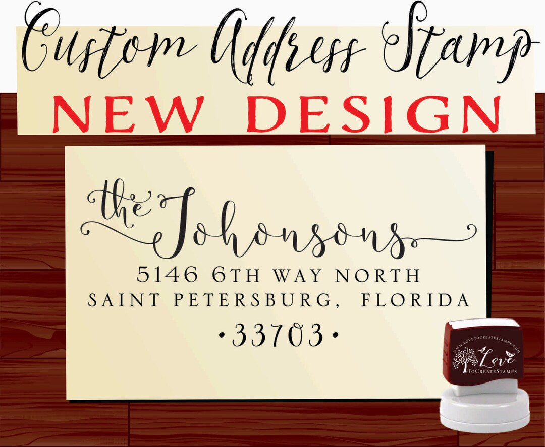 Custom ADDRESS STAMP Personalized Self Inking Stamp Style 1159D Etsy