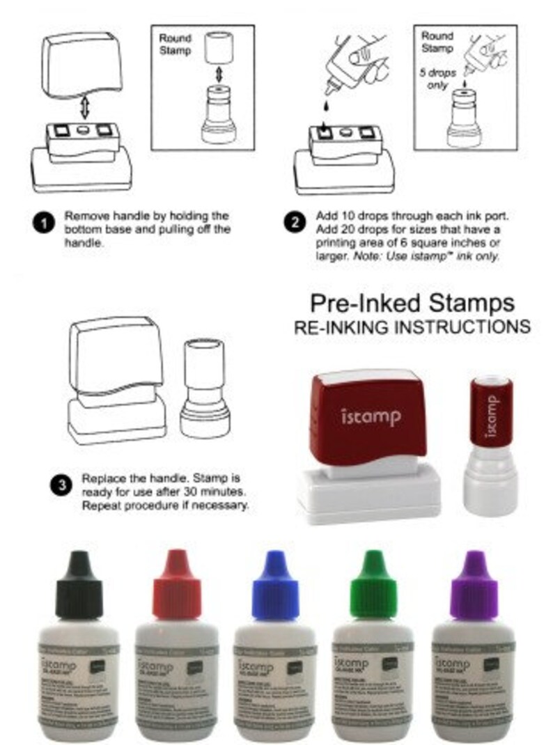 Custom Personalized round SELF INKING Return Address Rubber Stamp style 9013M cute wedding or christmas gift image 4