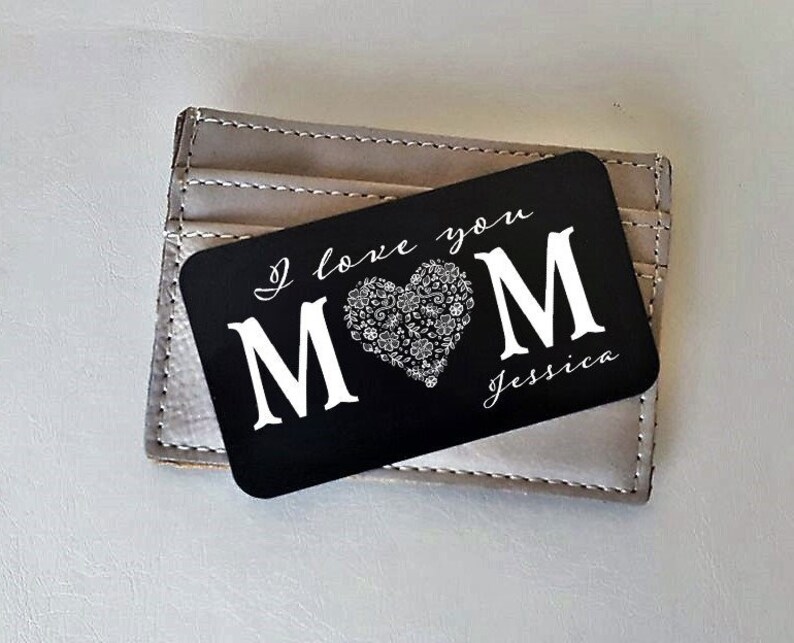 mother's day personalized gift metal wallet insert card etsy mother's day personalized gift