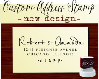 Custom Return ADDRESS STAMP Personalized Self Inking Calligraphy Stamper - style 9013B