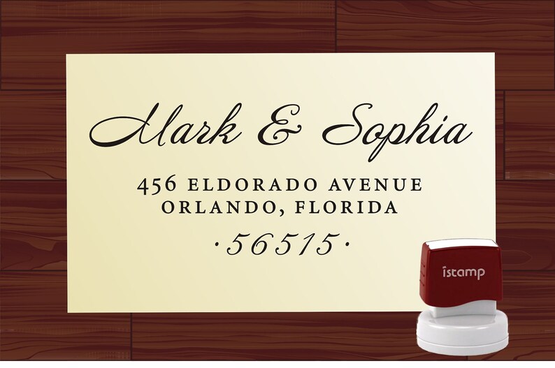 Custom Address Rubber Stamp SELF INKING Stamp Style 1280K Personalized Wedding Stamper image 1