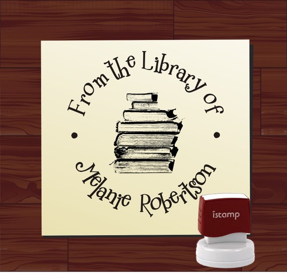 Self Inking Teacher Book Stamp, Personalized From the Library of