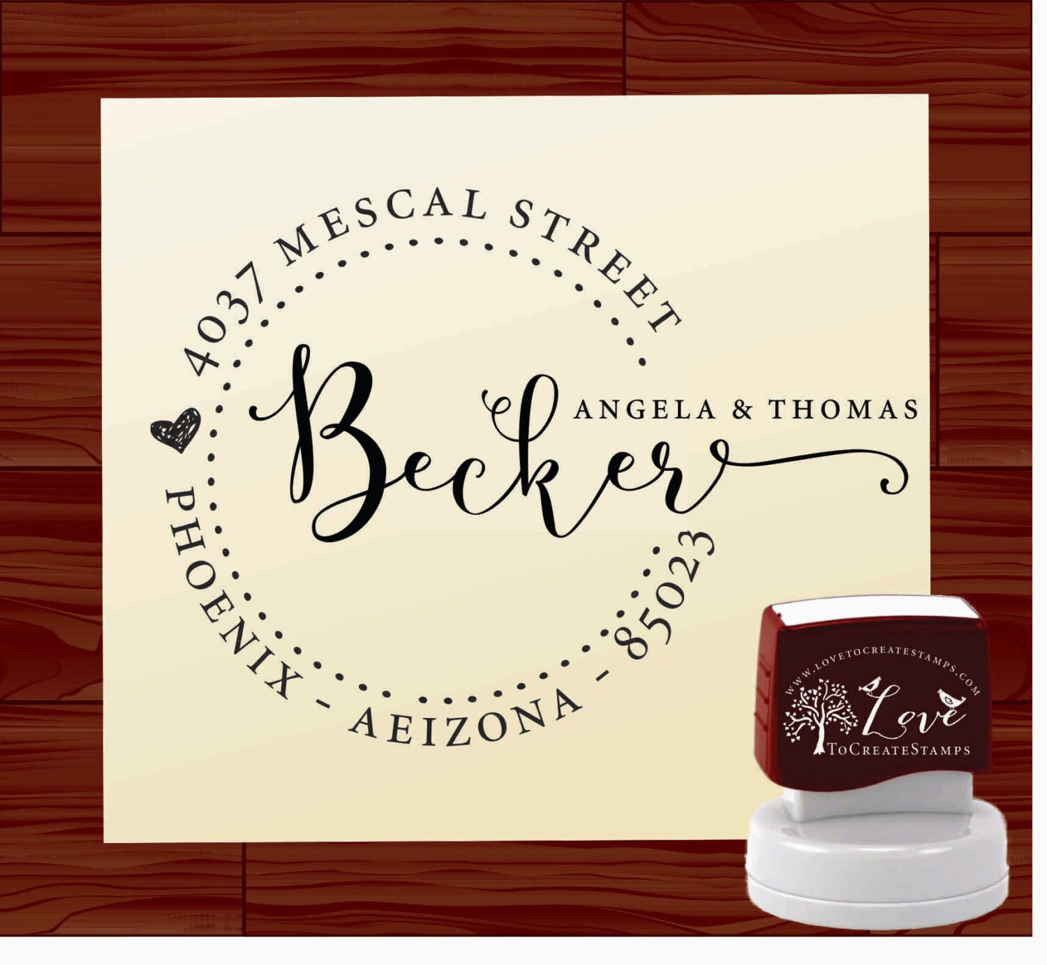 Calligraphy Address Stamp / Tampon Adresse Tampon Encreur