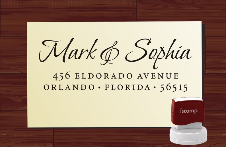 Calligraphy Handwriting Script Custom Return Address Stamp Style 1172A Personalized SELF INKING Wedding Stationery Stamper