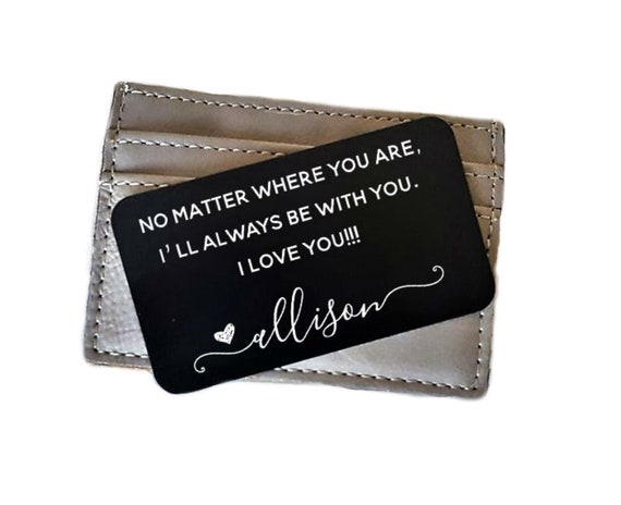 Engraved wallet sale card for husband