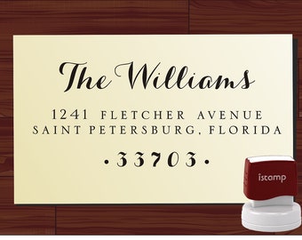 Calligraphy Handwriting Script Custom Return Address Stamp - Personalized SELF INKING Wedding Stationery Stamper - Style 9020J