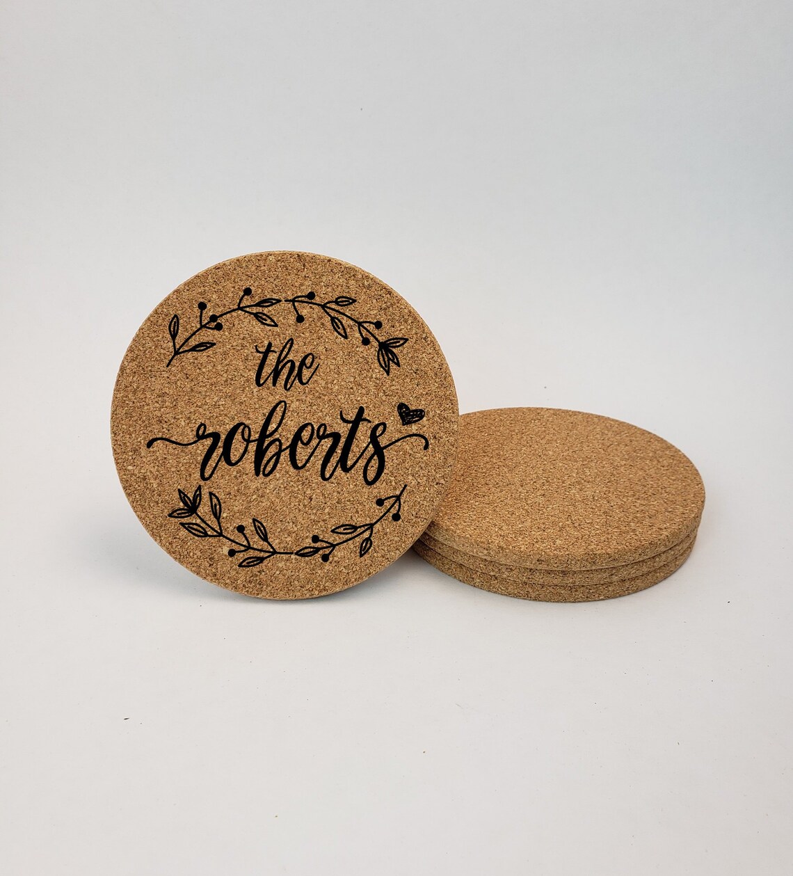 Personalize Cork Coasters Set of 4 Custom Cork Coasters Etsy