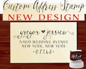 Calligraphy Handwriting Script Custom Return Address Stamp - Personalized SELF INKING Wedding Stationery Stamper - Style 1147