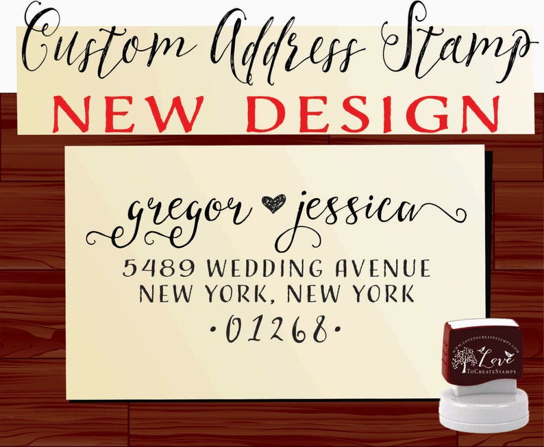 Calligraphy Handwriting Script Custom Return Address Stamp Style 1147 Personalized SELF INKING Wedding Stationery Stamper