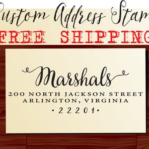 Address Stamping / Calligraphy Return Address Stamp / Custom Address Stamp / Return to Stamp / Custom Pre-Inked or Wood Handle Stamp (1167)