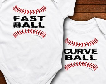 TWINS - Basedball - Curve Ball/Fast Ball - Funny Baby Gift