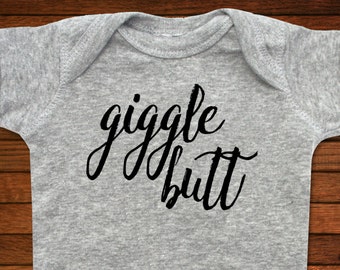 Giggle Butt - One Piece Bodysuit - Funny Baby Gift