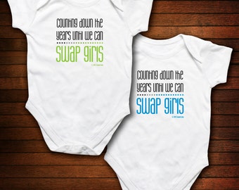 BOY TWINS - Counting Down the Years Until We Can Swap - Funny Baby Gift