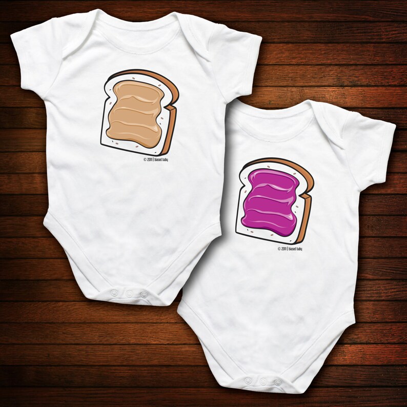 TWINS You are the Peanut Butter to My Jelly Funny Baby Gift image 1